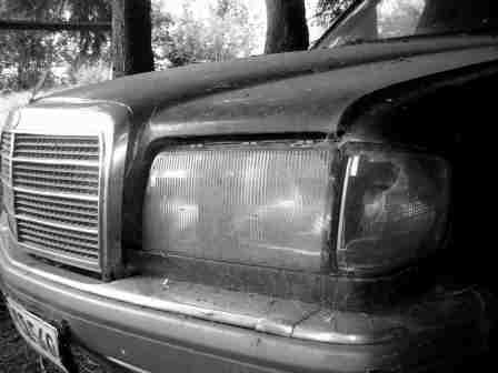 beschdigtes Blinkerglas an einem 500SE